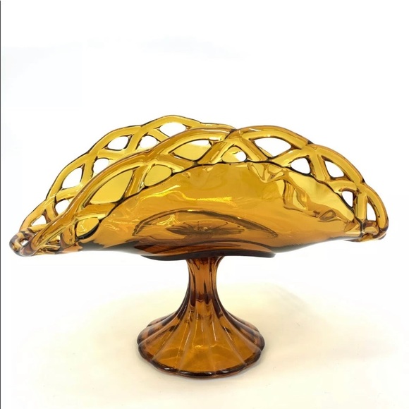 Vintage Indiana amber glass fruit basket - Picture 7 of 7